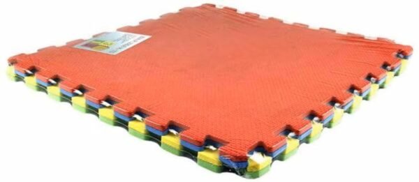 Vee Seven Multicolored Puzzle Mats - Premium Glass Protective Surface (600 x 600 x 10 mm, 4 pcs)