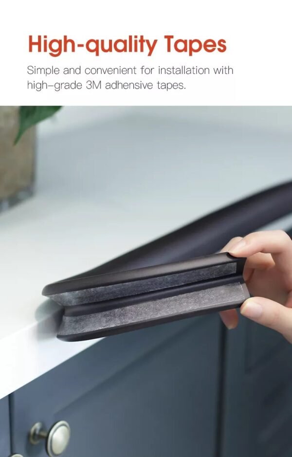 Vee Seven Premium Baby Safety Edge Guard & Corner Guards Kit - Extra Thick 3.5cm x 1.2cm - 4 Meter Roll with 8 Pre-Taped Corners - Black Color | Food-Graded | Shock Absorbing - Babyproof Your Home Safely!"