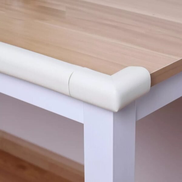 Vee Seven Child Protective Edge Guard & Corner Guards Kit - Extra Thick 3.5cm x 1.2cm - 4 Meter Roll with 8 Pre-Taped Corners - White Color | Food-Graded | Shock Absorbing - Babyproof Your Home Safely!"