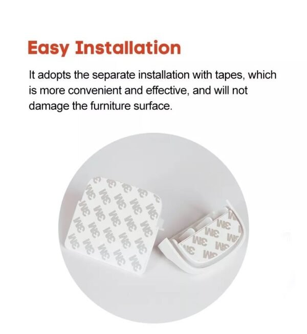 Vee Seven Premium Baby Safety Furniture Anti-Tip Wall Holder 2-Piece Set - Dubai's Trusted Baby Proofing Solution - Pre-Taped with 3M Adhesive"