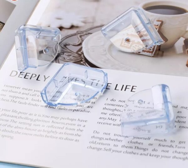 Vee Seven Premium Square Transparent Corner Guard - 4 Pieces - Clear, Sleek Protection with 3M Tape Adhesive for Your Little Ones
