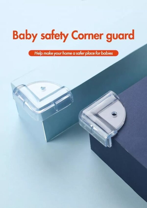 Vee Seven Premium Square Transparent Corner Guard - 4 Pieces - Clear, Sleek Protection with 3M Tape Adhesive for Your Little Ones