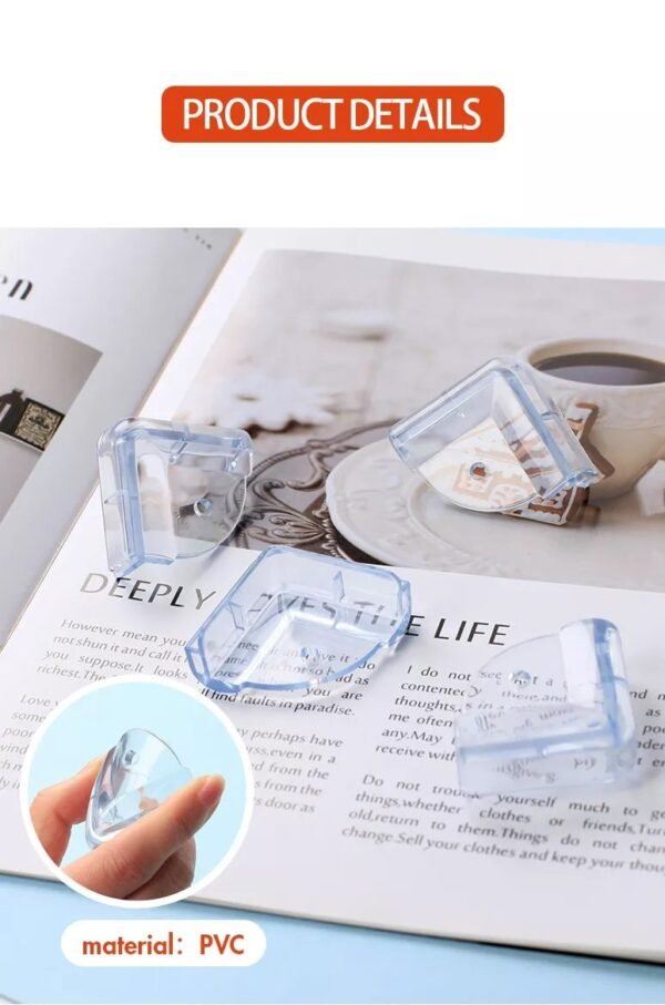Vee Seven Premium Square Transparent Corner Guard - 4 Pieces - Clear, Sleek Protection with 3M Tape Adhesive for Your Little Ones