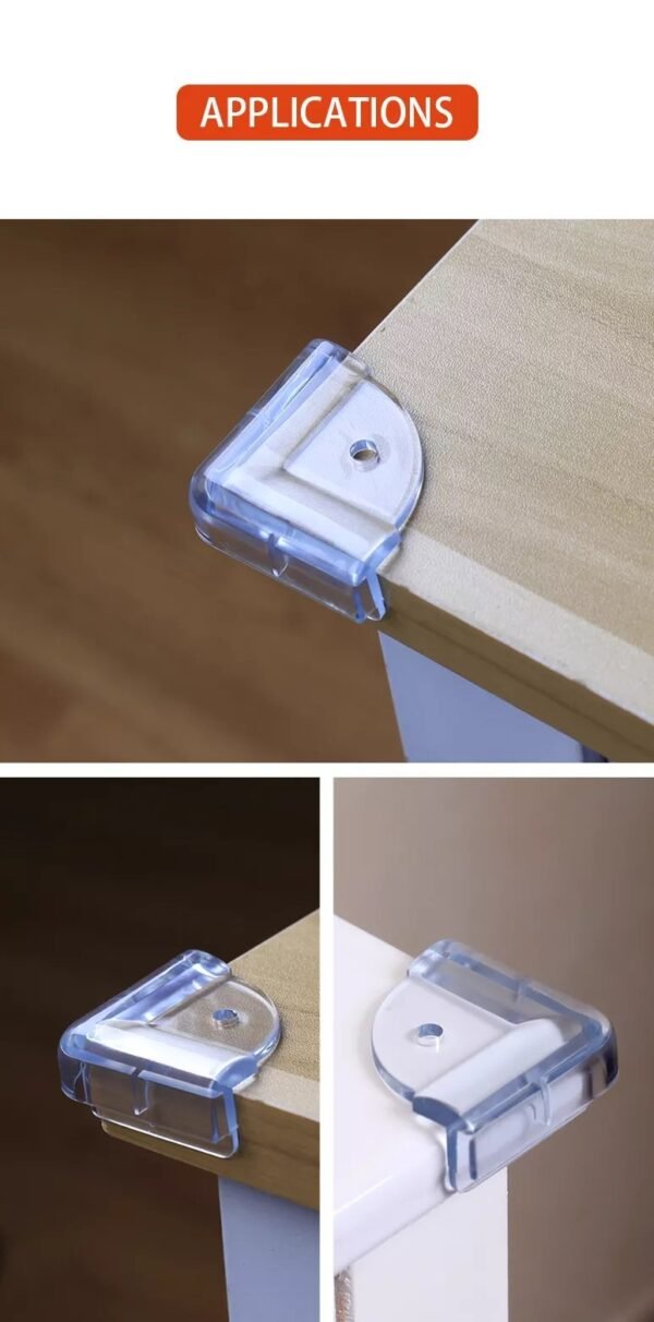 Vee Seven Premium Square Transparent Corner Guard - 4 Pieces - Clear, Sleek Protection with 3M Tape Adhesive for Your Little Ones